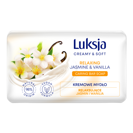Luksja Creamy & Soft Kremowe mydło w kostce Jaśmin i Wanilia 90 g