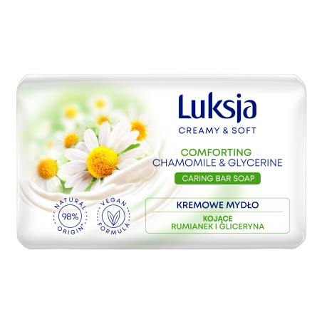 Luksja Creamy & Soft Kremowe mydło w kostce Rumianek i Gliceryna 90 g