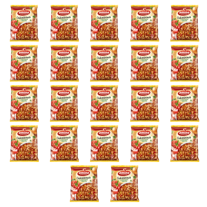 Amino Nudle Gulaszowa z Wieprzowiną Zupka Chińska Błyskawiczna Instant 59g X22