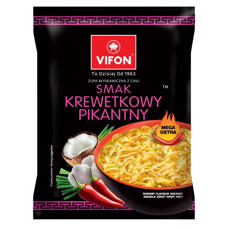 VIFON Zupa błyskawiczna z chili smak krewetkowy pikantny 70 g