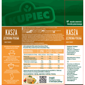 KUPIEC Kasza jęczmienna perłowa 4x100 g X12