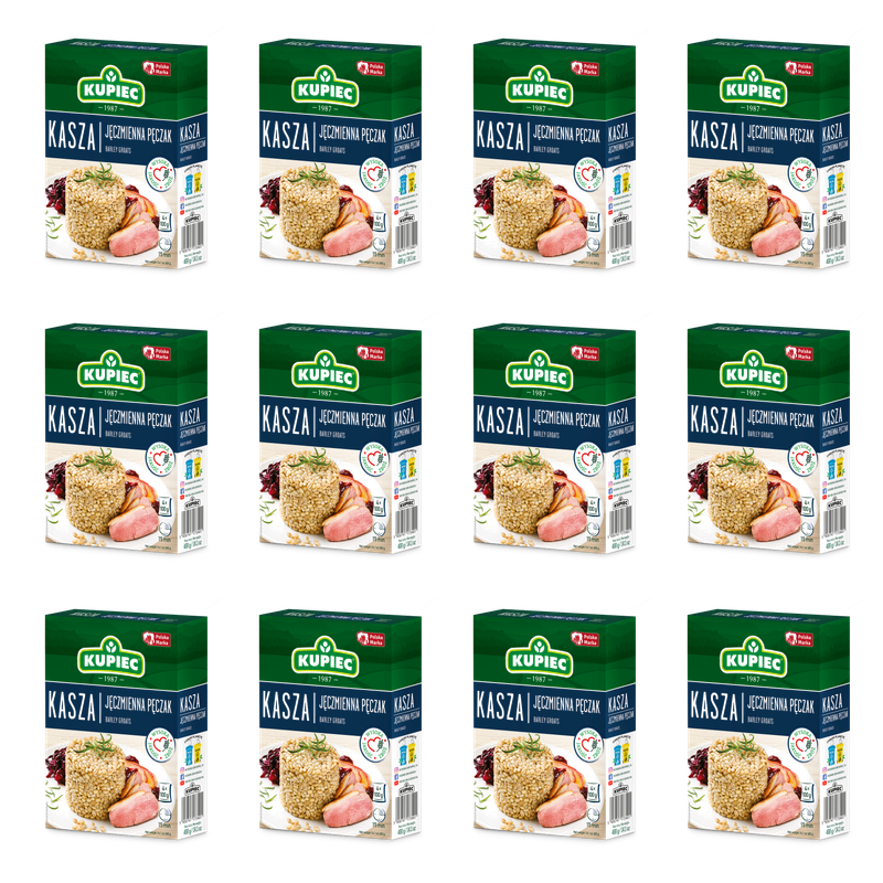 Kupiec Kasza Jęczmienna Pęczak Naturalna Polska Wysoka Jakość 4x100 g X12
