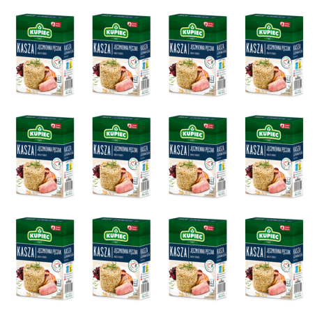 Kupiec Kasza Jęczmienna Pęczak Naturalna Polska Wysoka Jakość 4x100 g X12